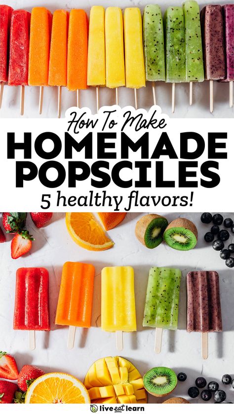 The Ultimate Guide To Homemade Popsicles Creamy Popsicles, Fruit Popsicle Recipes, Sugar Free Popsicles, Homemade Fruit Popsicles, Healthy Summer Treats, Healthy Popsicle Recipes, Smoothie Popsicles, Healthy Popsicles, Joy Bauer