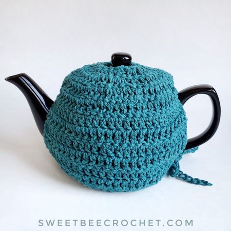 Simply Sweet Teapot Cozy - Free Crochet Pattern - Sweet Bee Crochet Crochet Teapot Cover Free Pattern, Teapot Cozy Crochet Pattern, Crochet Teapot Cover, Teapot Cozy Crochet Pattern Free, Teapot Warmer Crochet, Crochet Tea Cozy Free Pattern Easy, Tea Pot Cozy Crochet Pattern, Crochet Tea Pot Cozy Pattern Free, Crochet Tea Pot Cozy