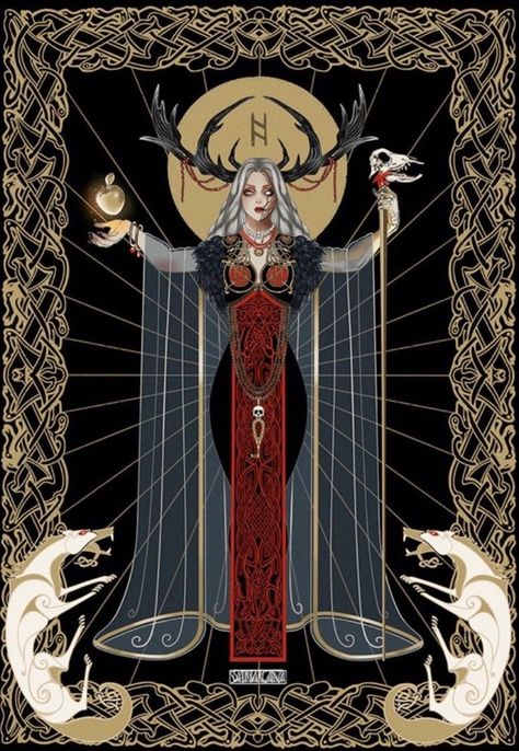 Hel Norse Goddess Art, Hela Mythology, Hel Goddess Art, Hel Deity, Hel Norse Mythology, Hel Norse Goddess, Norse Witch, Pictish Warrior, Goddess Hel