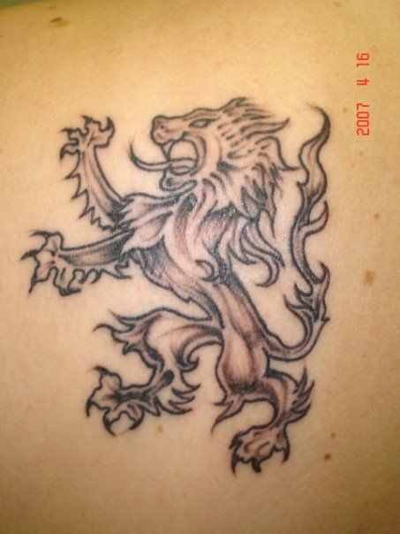 Rampant lion tattoo Lion Leg Tattoo, Lion Tattoo Images, Scotland Tattoo, Scottish Tattoo, Scottish Tattoos, Thistle Tattoo, Scandinavian Tattoo, Lion Tattoo Sleeves, Mens Lion Tattoo