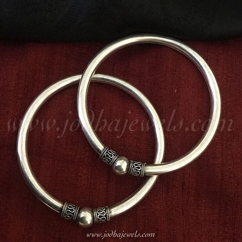 Silver Bangles Design For Girls, Chandi Kada Design For Women, Silver Kada Women Hand, Chandi Kada, South Jewellery, Silver Kada, Baby Jewelry Gold, Silver Anklets Designs, Toddler Jewelry