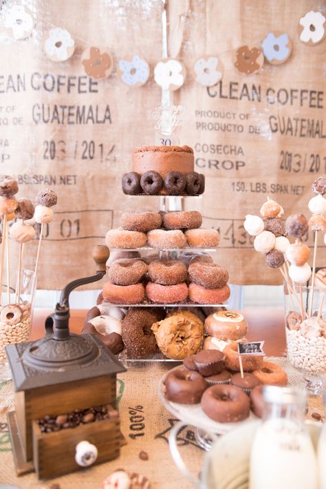 Donut And Coffee Bar, Coffee Bar Party Ideas, Bar Party Ideas, Diy Party Themes, Summer Party Diy, Coffee Bar Party, Donut And Coffee, Coffee Turkish, Wedding Caterer