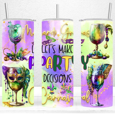 Mardi Gras Drinks, Mardi Gras Tumbler, Menue Design, Drinks Party, Party Png, Rosé Png, Mardi Gras Party, Free Tumbler, Printable Vinyl