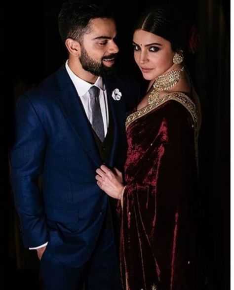 Band, baaja, baaraat, and all the bloody feels. Virat Kohli And Anushka Sharma, Virat Kohli And Anushka, Virat And Anushka, Indian Groom Wear, Reception Outfit, Indian Wedding Photography Couples, Indian Wedding Couple, Velvet Clothes, Indian Bridal Fashion