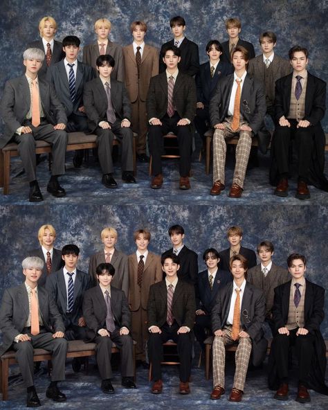 this family portrait of seventeen. Seventeen Family, Seventeen Going Seventeen, Joshua Seventeen, Boy Idols, Pledis Entertainment, Family Portrait, Family Portraits, Seventeen, Boy Groups