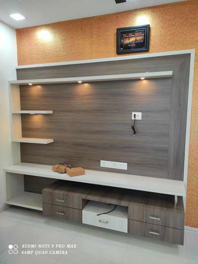 Kitchen, Storage Designs by Interior Designer AR KRITIKA Tyagi, Delhi | Kolo Sunmica Designs Tv Unit, Sunmica Tv Unit, Modern Tv Wall Units For Hall, Hall Tv Unit Design Modern, Tv Wall Design Small Space, Tv Shelf Design, Tv Cupboard Design, Tv Cabinet Design Modern, Modern Tv Unit Designs