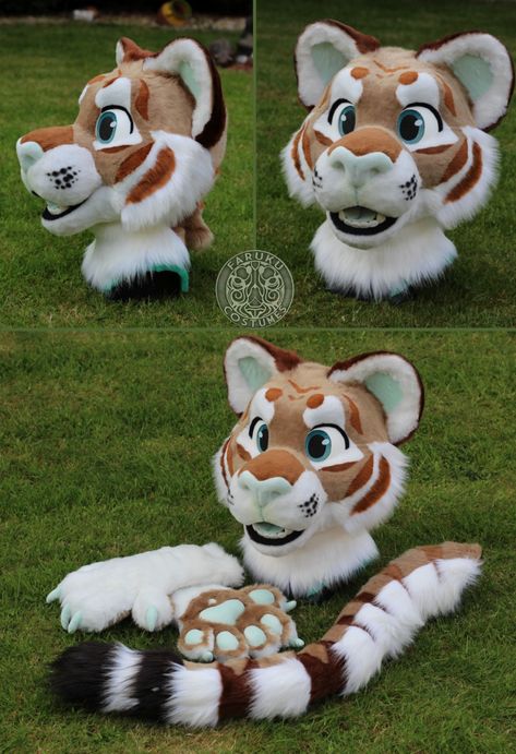 Saber Tooth Fursona, Mini Partial Fursuit, How To Make Fursuit Eyes, Sabertooth Fursuit, Fursuit Tail Ideas, Tiger Fursuit, Wolf Fursuit, Cat Fursuit, Fursuit Ideas