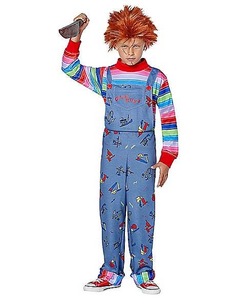 Kids Chucky Costume - Spirithalloween.com Kids Chucky Costume, Toddler Chucky Costume, Chucky Costume For Kids, Best Toddler Halloween Costumes, Kids Costumes Halloween, Ghost Doll, Best Kids Costumes, Chucky Costume, Spirit Halloween Costumes