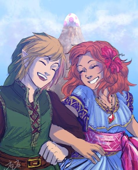 Legend Of Zelda Marin Fanart, Violet X Shadow Link, Marin Legend Of Zelda, Linked Universe Legend Fanart, Links Awakening Marin, Link X Marin, Marin Link's Awakening, Zelda Linked Universe, Links Awakening Link