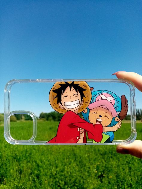 One Piece Phone Case Design, Anime Phone Cover Painting, One Piece Glass Painting, One Piece Anime Painting, One Piece Painting, One Piece Phone Case, Clear Phone Case Design, Case Painting, Phone Case Diy Paint