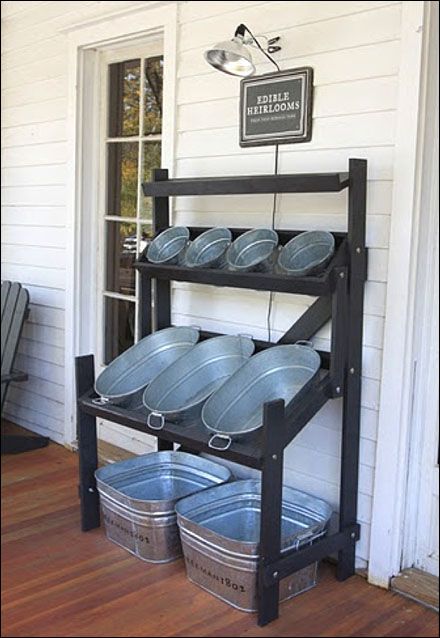 Metal zinc wash tub, buckets Bulk Bin Display for fruits, vegetables, hardware, small craft pieces, toys; by fixtures close up; Upcycle, Recycle, Salvage, diy, thrift, flea, repurpose, refashion!  For vintage ideas and goods shop at Estate ReSale & ReDesign, Bonita Springs, FL Koti Diy, Diy Outdoor Bar, Diy Budget, Casa Country, Diy Drinks, 카페 인테리어 디자인, Snack Storage, Budget Backyard, Backyard Party