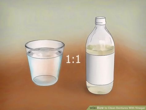 How to Clean Dentures With Vinegar: 12 Steps (with Pictures) How To Whiten Dentures, How To Clean Dentures, Denture Cleaners, White Vinegar Cleaning, Denture Cleaner, Natural Teeth Whitening Remedies, Remedies For Tooth Ache, Partial Dentures, Teeth Whitening Remedies