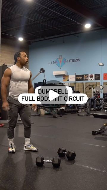 Anthony Carlo on Instagram: "HIIT Circuit that’s cardio induced🥵.  ✅ 20 seconds road runners  ✅ 10 in & out jump squats ✅ 10 squats to press ✅ 10 burpees  1 minute rest.. 5 rounds   #hiit #hiitworkout #cardioworkout #dumbbells #strengthtraining #strengthandconditioning" Hiit Circuit Workout Gym, Cardio With Weights Workout, Hiit Circuit Workout, Circuit Workout Gym, Cardio With Weights, Hiit Circuit, Weight Workout, Circuit Workout, Jump Squats