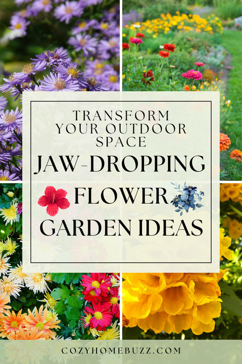 Transform your outdoor space with these 16 breathtaking flower garden ideas that will captivate your neighbors!  From colorful annuals to fragrant perennials, discover planting tips and design ideas to create a beautiful flower bed that draws attention. Whether you have a small patio or a spacious backyard, these creative flower garden arrangements will inspire you to enhance your landscape and make your yard the talk of the town.   Get ready to make your garden bloom like never before! Small Flower Garden Ideas Front Porches, Flower Lawn Ideas, Above Ground Flower Garden, Flower Yard Ideas, Diy Flower Garden Ideas, Flower Garden Inspiration, Spring Garden Ideas, Garden Flowers Ideas, Simple Garden Ideas