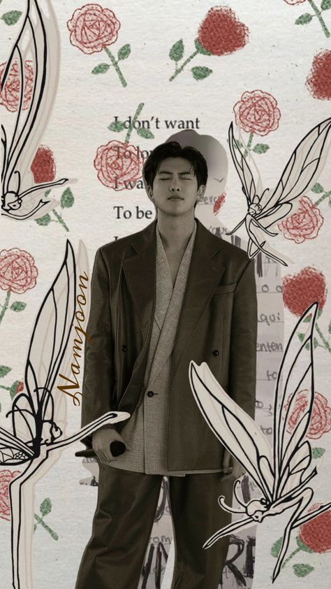 #kimnamjoon #namjoon #btsnamjoon #rmbts #btsarmy #wallpaper #vintage #kpop #brownaesthetic #fairy Rm Collage Aesthetic, Rap Monster Bts, Bangtan Wallpaper, Wallpaper Vintage, I Kings, Bts Rm, Brown Aesthetic, Bts Kim, Wallpapers Vintage