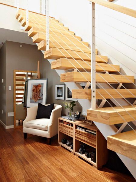 I'm not thinking a reading nook per sé,  but something other than a bookcase area.... several thoughts, photos will have to be posted soon.... :) Under Stairs Storage Solutions, Under Stairs Ideas, Under Staircase, Space Under Stairs, تحت الدرج, Open Stairs, Stair Ideas, Stairs Storage, Staircase Storage