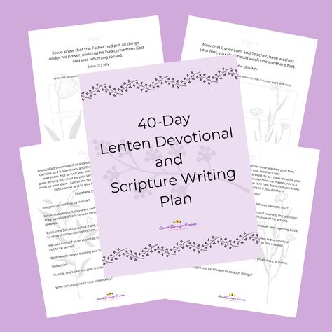 40 Day Lenten Devotional and Scripture Writing Plan Scripture Writing Plan, Christian Meditation, Scripture Writing Plans, Lenten Season, Scripture Writing, Writing Plan, Group Study, Christian Encouragement, Daily Devotional