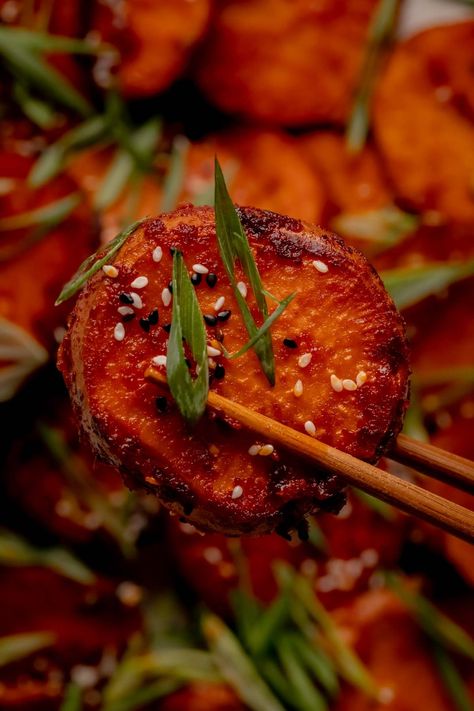 Asian American Recipes, Gourmet Sweet Potato Recipes, Gochujang Sweet Potato, Miso Glazed Sweet Potato, Fall Asian Recipes, Sweet Potato Japanese, Korean Yam Recipes, Sweet Potato Asian Recipes, Chinese Sweet Potato Recipes