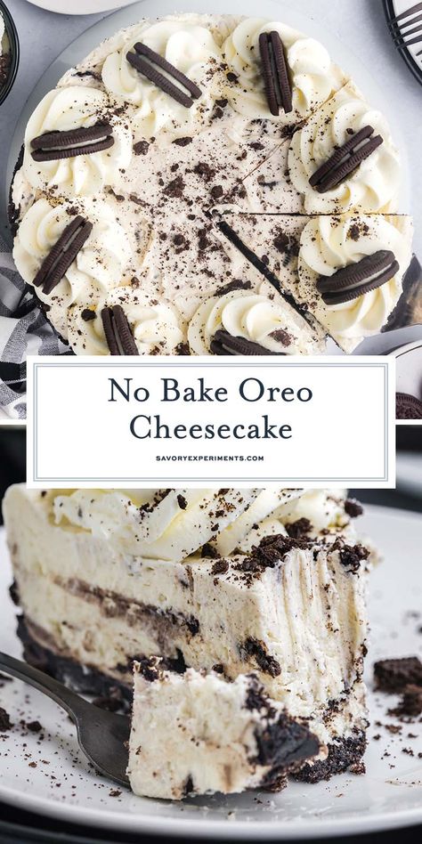 Recipes With No Bake Cheesecake Filling, Dessert With Heavy Cream, No Bake Cheesecake Filling Recipe, Cheesecake Filling No Bake, Oreo No Bake Dessert, Cream Cheesecake Filling, Oreo No Bake Cheesecake, Oreo Cheesecake No Bake, Cheesecake Recipes Easy No Bake