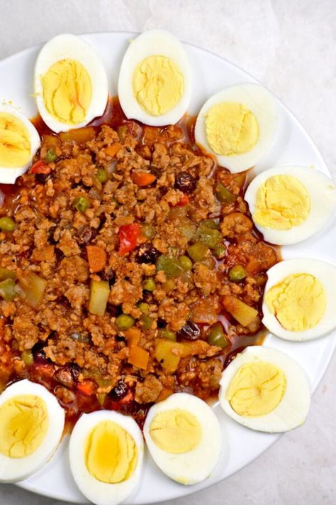 Giniling (Filipino Picadillo) - GypsyPlate Easy Ground Pork Recipes, Filipino Picadillo, Giniling Recipe, Pork And Veggies, Picadillo Recipe, Homemade Egg Rolls, Ground Pork Recipes, Filipino Recipe, Pork Nachos