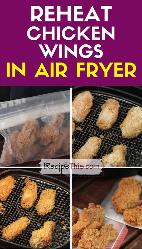 Reheat Chicken Wings. This is the best way to reheat wings at home in your air fryer. Wings In Air Fryer Recipe, Reheat Fried Chicken, Chicken Wings In Air Fryer, Wings In Air Fryer, Breaded Chicken Wings, Wings At Home, Air Fryer Recipes Healthy Low Carb, Boneless Chicken Wings, Air Fryer Recipes Dessert