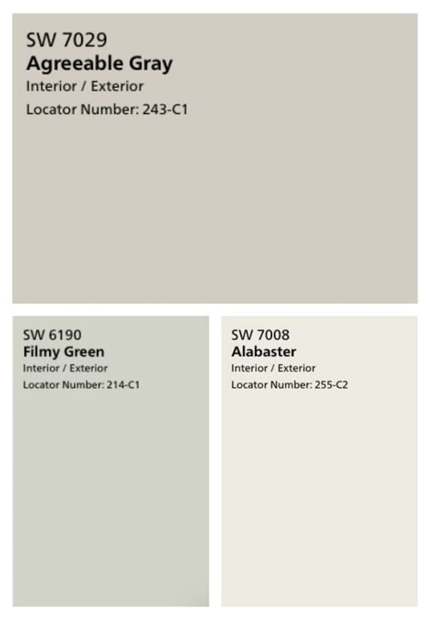 Farmhouse Neutral Paint Colors, Filmy Green, Agreeable Grey, Gray Paint Colors, Interior Paint Colors Schemes, House Paint Color Combination, Color Combinations Paint, Agreeable Gray, Neutral Paint Color