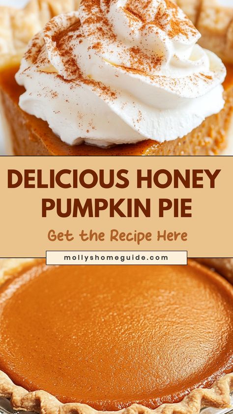 Indulge in the rich, warm flavors of fall with our irresistible honey pumpkin pie recipe. This delicious dessert is perfect for cozy gatherings or a special treat just for yourself. The sweet honey adds a unique twist to the classic pumpkin pie, creating a decadent harmony of flavors that will have everyone asking for seconds. Whether you're hosting a holiday dinner or simply craving something sweet, this honey pumpkin pie is sure to be a hit. Eagle Brand Milk Pumpkin Pie Recipe, Honey Pumpkin Pie Recipe, Pumpkin Pie Recipe With Allspice, Pumpkin Pie With Squash, Great Pumpkin Pie Recipe, Pumpkin Pie For 2, Pumpkin Pie With Honey, Modern Honey Pumpkin Pie, 10 Inch Pumpkin Pie Recipe