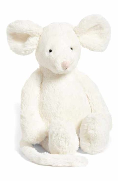 Jellycat 'Medium Bashful Cream Mouse' Stuffed Animal Mouse With Big Ears, Cloth Toys, Jellycat Toys, Gift Ideas Kids, Jelly Cat, Crafted Bag, Kids Bedroom Designs, Mouse Toy, Art Dolls Cloth