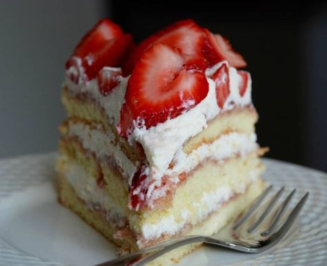 Strawberry Cassata Cake, Cassata Cake Recipe, Cassata Cake, Matzah Ball, Healthy Strawberry, Sponge Cake Recipes, Easy Strawberry, Strawberry Desserts, No Dairy Recipes