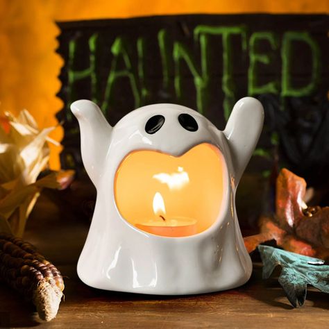 SDJMa Halloween Ghost Decoration, 4.3"x4.7" Cute Ceramic Ghost Tea Light Holders, Halloween Candl... | Walmart (US) Halloween Candle Holders, Candle Holders Ceramic, Ornament Photography, Ghost Candle, Pumpkin Plush, Ceramic Ghost, Ghost Decor, Porcelain Candle Holder, Christmas Plush Toys