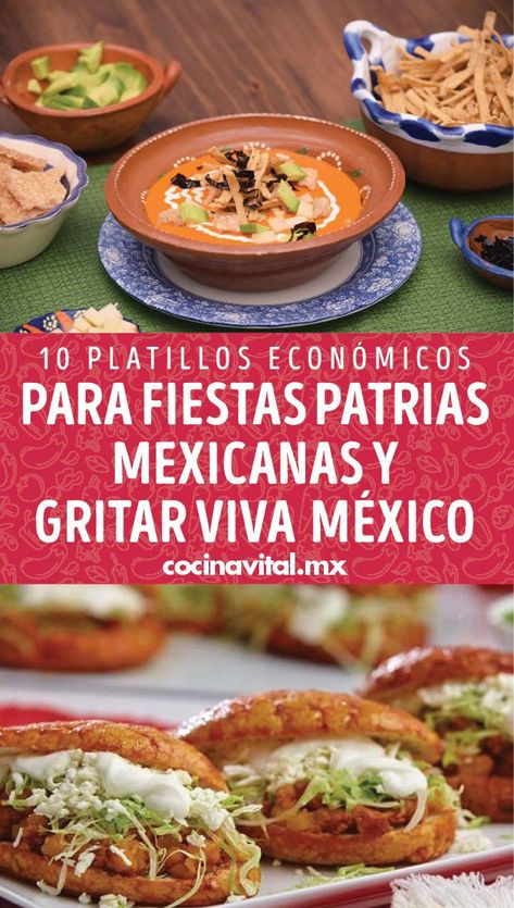 ¿No sabes que cocinar este mes patrio? Checa estos platillos económicos para fiestas patrias mexicanas ¡Son rendidores y perfectos para gritar Viva México! Burritos, Tacos, Pizza, Ethnic Recipes, Pizzas