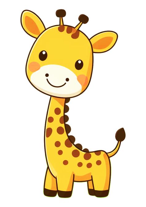 Cartoon Animals Cute Drawing, Animal Cartoon Drawings, Jungle Animals Drawing, Giraffe Doodle, Simple Animal Drawings, Zoo Animals For Kids, Cute Giraffe Drawing, Giraffe For Kids, Cartoon Zoo Animals