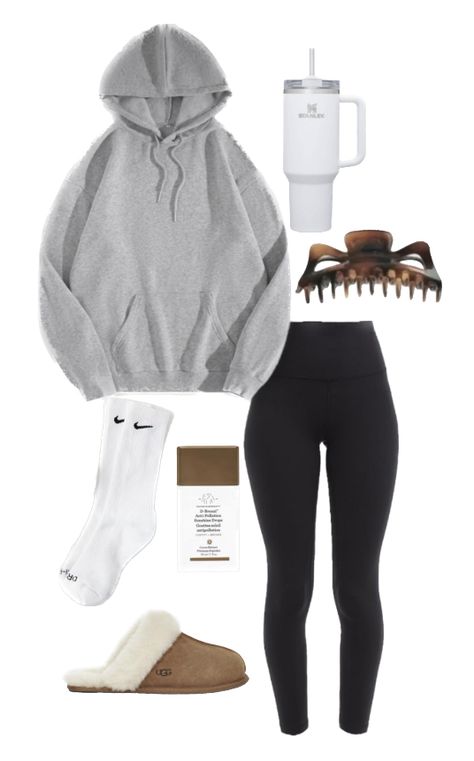 Outfits For Grey Leggings, Leggins Winter Outfit, Gray Hoodie And Black Leggings Outfit, Comfortable Cozy Fit Gray Hoodie, How To Style Grey Leggings, Black Leggings And Grey Zip Up, Everyday Cozy Fit Gray Hoodie, Black Legging Grey Sweater, Grey Leggings Outfit