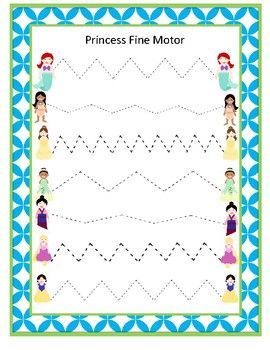 Princess Fine Motor Activities, Disney Tracing Worksheets, Disney Fine Motor Activities, Aba Clinic, Fine Motor Tracing, Fine Motor Skills Tracing, Disney Lessons, Disney With A Toddler, Disney Toddler