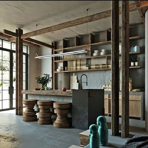 Bali Living, Zen Kitchen, Bathroom Sink Design, Unique Interiors, Zen Interiors, Teal Decor, Container Houses, Open Kitchen Shelves, Pendant Lighting Dining Room