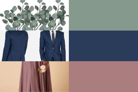 Mauve Navy Blue Rose Gold Wedding, Dusty Rose Sage Green Navy Wedding, Mauve Blue And Green Wedding, Mauve Navy Sage Wedding, Blue Green Mauve Color Scheme, Navy Blue And Dark Pink Wedding, Navy Blush Sage Wedding, Wedding Colour Schemes Summer 2023, Dusty Blue Sage Green Mauve Wedding