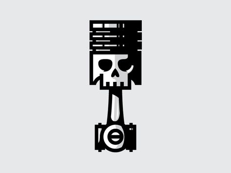 Skull Piston icon by Nick Slater Piston Design, Piston Vector, Skull Piston Tattoo, Piston Skull, Piston Tattoo, Biker Logo, Logo Animal, Mechanic Tattoo, Gfx Design