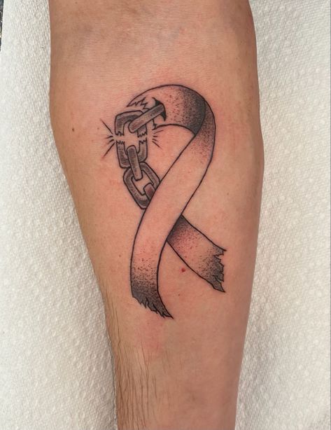 Recovery Ribbon Break the Chain Tattoo Tattoo Ideas For Addicts, Alcohol Awareness Tattoo, Tattoos For Soberity, Cycle Breaker Tattoo Ideas, Tattoo For Addicts, We Do Recover Tattoo, Tattoo For Recovery Addicts, Na Recovery Tattoos, Recovery Tats For Women