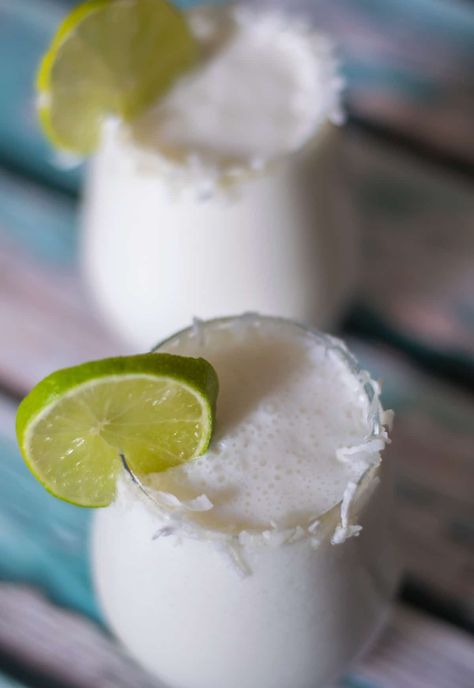 Limonada de Coco (Coconut Limeade) - Thrift and Spice Colombian Drinks, Coconut Limeade, Mexican Cucumber, Authentic Enchilada Sauce, Cucumber Snack, Cucumber Snacks, Limeade Recipe, Lime Lemonade, Recipes With Enchilada Sauce