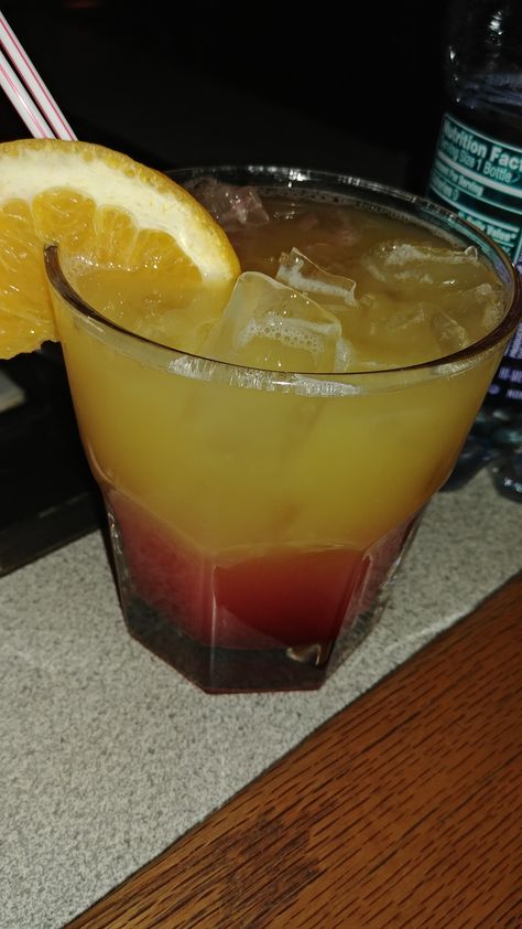 Tequila Sunrise with a double shot of Jose Cuervo. Dr Food, Tequila Sunrise, Double Shot, Tequila, Quick Saves