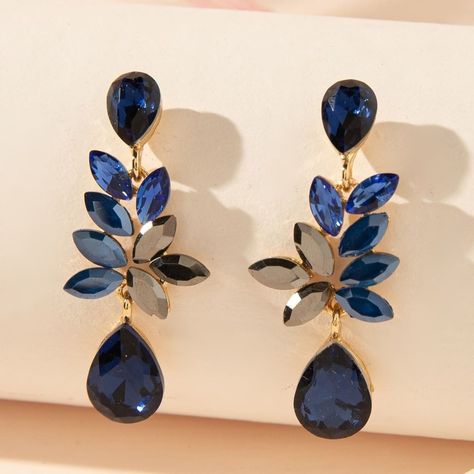 Embellished Fashion, Anthropologie Jewelry, Sparkle Earrings, Party Earrings, Fancy Jewellery, Blue Jewelry, Crystal Drop Earrings, Sapphire Jewelry, Girly Jewelry