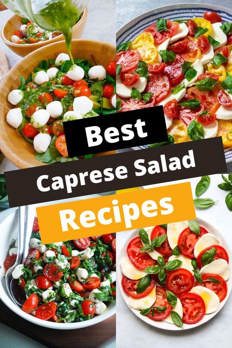 TOP 10 CAPRESE SALAD RECIPES FOR YOUR CRAVINGS Fancy Caprese Salad, Summer Caprese Salad, Capers Salad, Caprese Salad With Pesto, Capri Salad, Best Caprese Salad, Caprice Salad, Canned Salmon Salad, Cold Salad Recipes