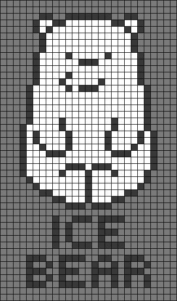 Kawaii Pixel Art Grid 32x32, Ice Bear Pixel Art, We Bare Bears Pixel Art, Pixel Art Pattern Cute, Modele Pixel Art, Easy Pixel Art, Ice Bear, Pixel Art Templates, Pixel Drawing