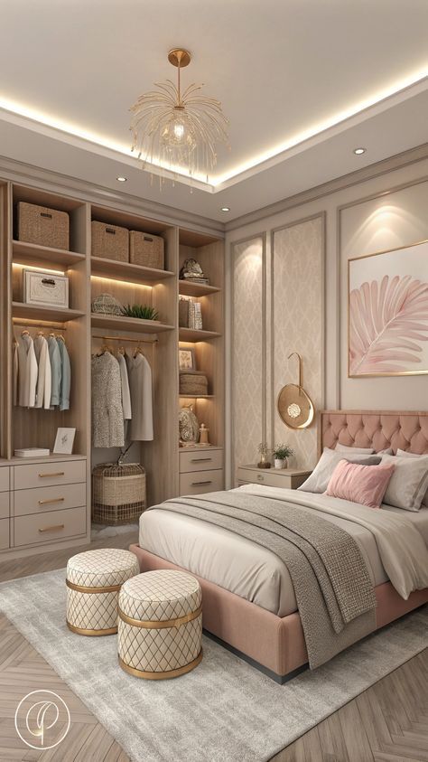 Small Luxurious Bedrooms, Neutral Warm Bedroom Aesthetic, Neutral Warm Bedroom, Female Bedroom Ideas Classy, Warm Neutral Bedroom Ideas, Bedroom Ideas Elegant, Warm Bedroom Aesthetic, Luxury Dorm, Master Bedrooms Ideas