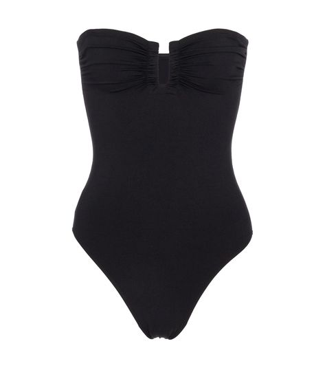 Eres - Cassiopée bandeau swimsuit - An ERES icon, the Cassiopée swimsuit is characterized by its shirred bustier bodice – a flattering silhouette for all figures. This one-piece comes in classic black and has been made from the label's shaping and stretchy "Peau Douce" swim fabric. Expect to see it a lot on favorite fashionistas in your social feed. seen @ www.mytheresa.com Strapless Bustier, Bandeau Swimsuit, Green Swimsuit, Cute Bathing Suits, Roger Vivier, Beachwear For Women, Black Swimsuit, Dolce & Gabbana, Vivienne Westwood