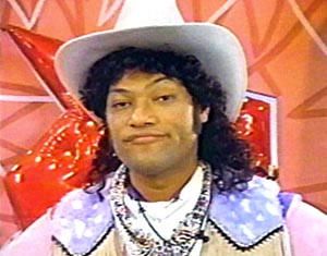 Lawrence Fishburne! As Cowboy Curtis in Pee Wee's Playhouse, he proved that even when you cover up a mullet with a cowboy hat and put a Jheri curl in it, it is without fault and no diminishment of mulletness Peewees Playhouse, Lawrence Fishburne, Diaspora Art, Peewee Herman, Andre Braugher, Leslie David, Ike Turner, Jheri Curl, Pee Wee's Playhouse