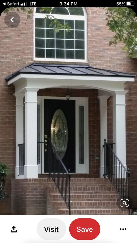 Exterior Front Entryway Ideas, House Entrance Ideas Entryway Exterior, Colonial Portico, Front Door Portico, Exterior Entryway Ideas, Door Portico, Portico Designs, Portico Entry, Entrance Ideas Entryway