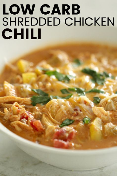 Low Carb Shredded Chicken, Shredded Chicken Chili, Shredded Rotisserie Chicken, Easy Dinner Recipes Crockpot, Leftover Chicken Recipes, Leftover Rotisserie Chicken, Shredded Chicken Recipes, Chicken Chili Recipe, Boiled Egg Diet Plan