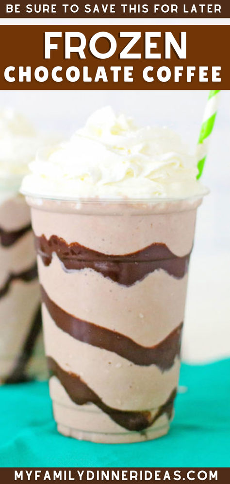 Copycat Dunkin Frozen Chocolate Frozen Hot Chocolate Dunkin, Frozen Hot Chocolate Recipe, Ice Cube Chocolate, Frozen Hot Chocolate, Dessert Photography, Frozen Chocolate, Healthier Recipes, Hot Chocolate Mix, Peppermint Mocha