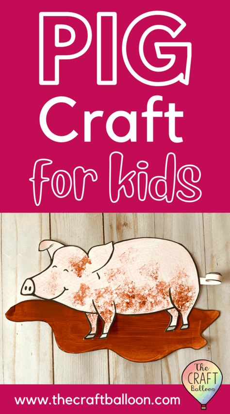 Muddy Pig Craft, Pig Paper Craft, Barnyard Crafts, Muddy Pigs, Barn Crafts, Barnyard Theme, Printable Craft Templates, Cow Craft, Paper Craft For Kids